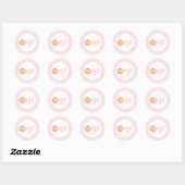 Little Pumpkin pastel roze plaid first jarig Ronde Sticker (Vel)