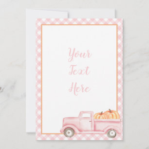 Little Pumpkin Pastel roze truck eerste verjaardag Kaart