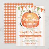 Little Pumpkin Patch Baby shower Invitation Kaart (Voorkant / Achterkant)