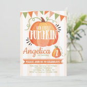Little Pumpkin Patch Birthday Party Invitation Kaart (Staand voorkant)