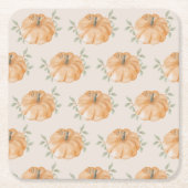Little Pumpkin Pattern Herfst Eerste 1e verjaardag Kartonnen Onderzetters (Voorkant)