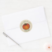 Little Pumpkin Personalized Baby shower Birth Date Ronde Sticker (Envelop)