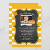 Little Pumpkin Photo First Birthday uitnodiging (Voorkant / Achterkant)