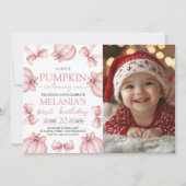 Little Pumpkin Photo Invitation Kaart (Voorkant)