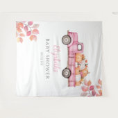 Little Pumpkin Pink Baby shower Foto Achtergrond Wandkleed (Voorkant (horizontaal))