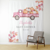 Little Pumpkin Pink Baby shower Foto Achtergrond Wandkleed (In situ)