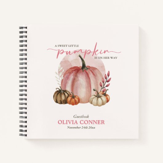 Little Pumpkin Pink Baby shower gastenlijst Notitieboek (Voorkant)