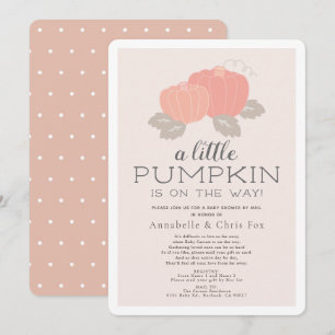 Little Pumpkin Pink Baby shower per post Kaart
