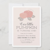 Little Pumpkin Pink Black Gingham 1e verjaardag Kaart (Voorkant)