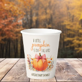 Little Pumpkin Pink Bow Baby Girl Shower Papieren Bekers