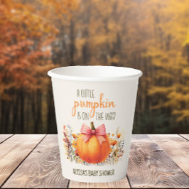 Little Pumpkin Pink Bow Baby Girl Shower Papieren Bekers