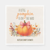 Little Pumpkin Pink Bow Baby Girl Shower Servet (Voorkant)