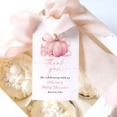 Little Pumpkin Pink Bow Baby shower Bedankt Cadeaulabel