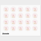 Little Pumpkin Pink Bow Baby shower Ronde Sticker (Vel)