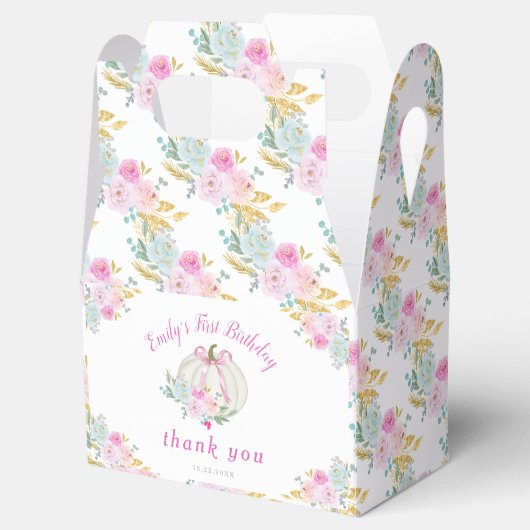 Little Pumpkin Pink Bow eerste verjaardag Bedankdoosjes (Geopend)