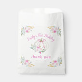 Little Pumpkin Pink Bow eerste verjaardag Bedankzakje (Voorkant)