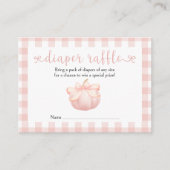 Little Pumpkin Pink Bow Luier Raffle Informatiekaartje (Voorkant)