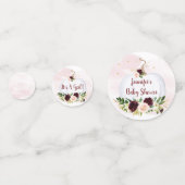 Little Pumpkin Pink Burgundy Gold Baby shower Confetti (Achterkanten)