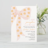 Little Pumpkin Pink Coquette Bow Baby shower Kaart (Staand voorkant)