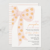 Little Pumpkin Pink Coquette Bow Baby shower Kaart (Voorkant / Achterkant)