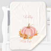 Little Pumpkin Pink Custom Name Sherpa Deken