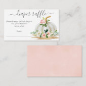 Little Pumpkin Pink Diaper Raffle Baby shower Kaar Informatiekaartje (Voorkant / Achterkant)