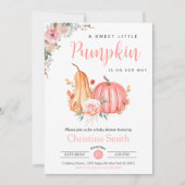 Little Pumpkin Pink Floral Baby Girl Shower Kaart (Voorkant)