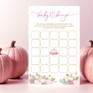 Little Pumpkin Pink Floral Baby shower Bingogame