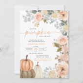 Little Pumpkin Pink FloralFall Baby Shower  Kaart (Voorkant)