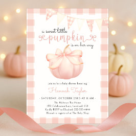 Little Pumpkin Pink Girl Baby shower Uitnodiging