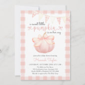 Little Pumpkin Pink Girl Baby shower Uitnodiging (Voorkant)