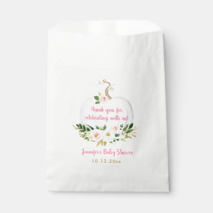 Little Pumpkin Pink Gold Baby shower Bedankzakje