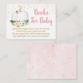 Little Pumpkin Pink Gold Baby shower Book Request Informatiekaartje (Voorkant / Achterkant)