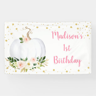 Little Pumpkin Pink Gold Birthday Spandoek