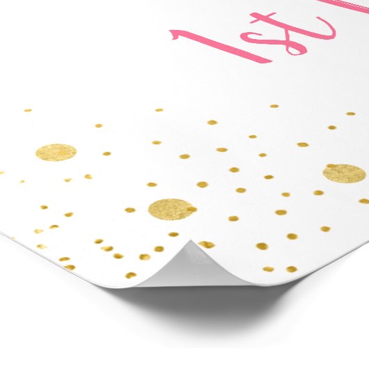 Little Pumpkin Pink Gold Birthday Welkom Poster (Hoek)