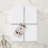 Little Pumpkin Pink Gold Burgundy Baby shower Cadeaulabel (Met Touw)