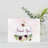 Little Pumpkin Pink Gold Burgundy Bedankt (Staand voorkant)