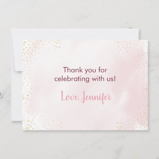 Little Pumpkin Pink Gold Burgundy Bedankt (Achterkant)