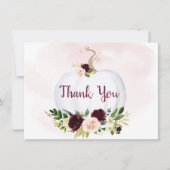 Little Pumpkin Pink Gold Burgundy Bedankt (Voorkant)