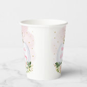 Little Pumpkin Pink Gold Floral Birthday Papieren Bekers (Rechts)