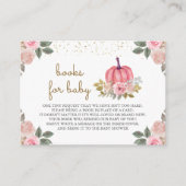 Little Pumpkin Pink Gold Floral Book Request Informatiekaartje (Voorkant)