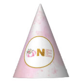 Little Pumpkin Pink Gold Floral Meisje 1e Verjaard Feesthoedjes (Voorkant)
