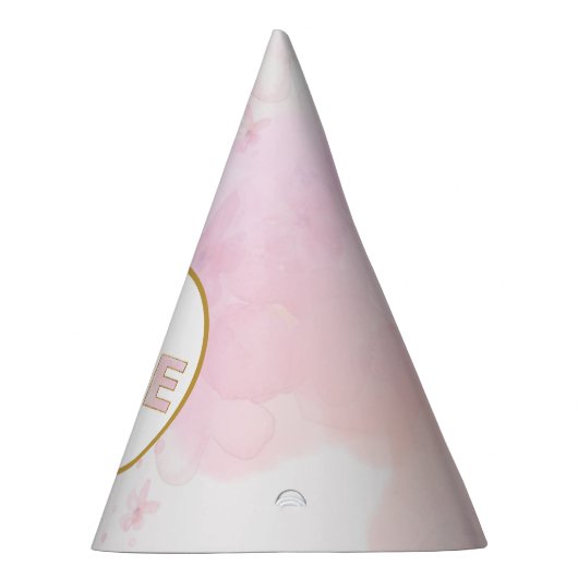 Little Pumpkin Pink Gold Floral Meisje 1e Verjaard Feesthoedjes (Rechts)