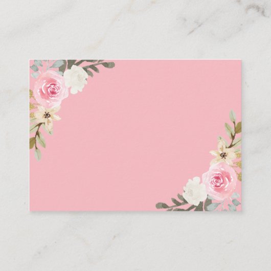 Little Pumpkin Pink Gold Floral Wood Book Request Informatiekaartje (Achterkant)