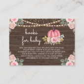 Little Pumpkin Pink Gold Floral Wood Book Request Informatiekaartje (Voorkant)