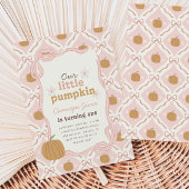 Little Pumpkin Pink Preppy Coquette 1e verjaardag Kaart