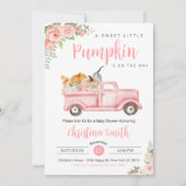 Little Pumpkin Pink Rustic Truck Baby Meisje Douch Kaart (Voorkant)