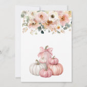 Little Pumpkin Pink Stack Herfst Floral Baby showe Kaart (Achterkant)
