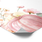 Little Pumpkin Pink Stack Herfst Floral Baby showe Poster (Hoek)