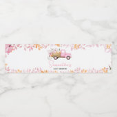 Little Pumpkin Pink Truck Fall Baby Shower Waterfles Etiket (Enkel label)
